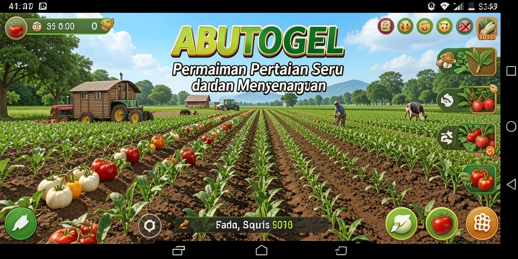 Tampilan gameplay menarik dari ABUTOGEL dengan aktivitas pertanian.