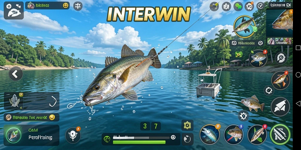 Tangkapan ikan realistis dalam gameplay INTERWIN.