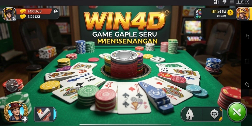 Tampilan gameplay Gaple yang seru dan penuh tantangan di WIN4D.